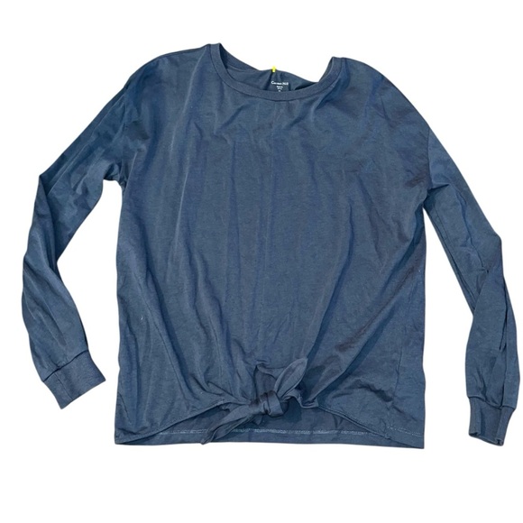 Garnet Hill oversized long sleeve tie front tee - Picture 1 of 2
